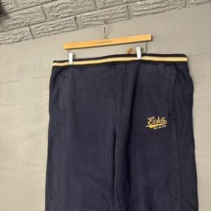 Ecko Unltd Mens XL Navy Blue Sweatpants Vintage Y2K Embroidered Logo Ankle Zip